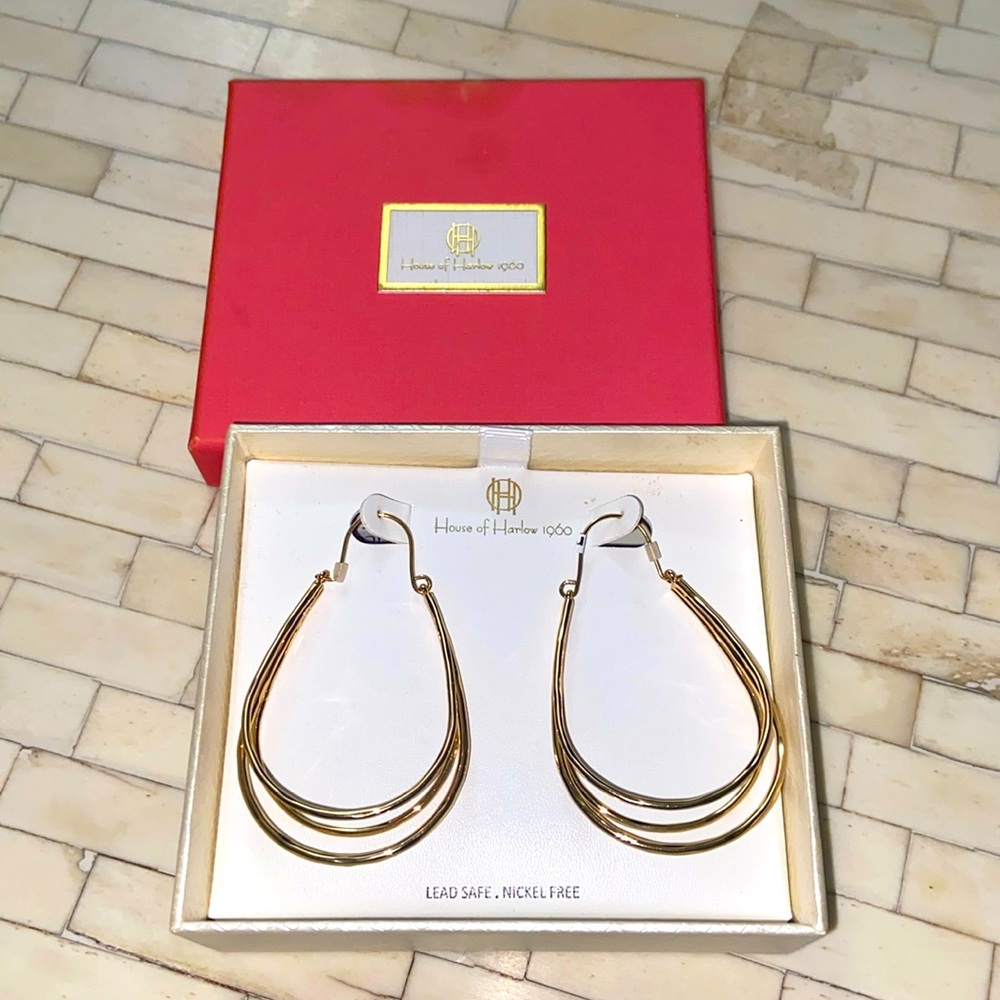 House of Harlow 1960 Gold Hoop Earrings